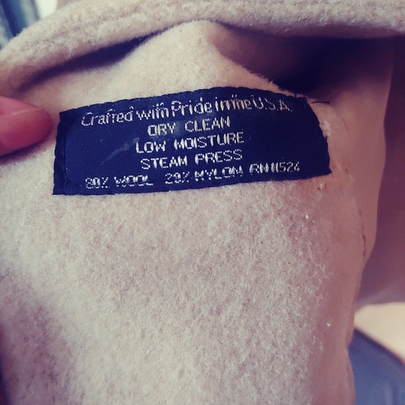 Vjntage Alorna Wool Light Tan Peacoat Size Women's Medium - Picture 7 of 9